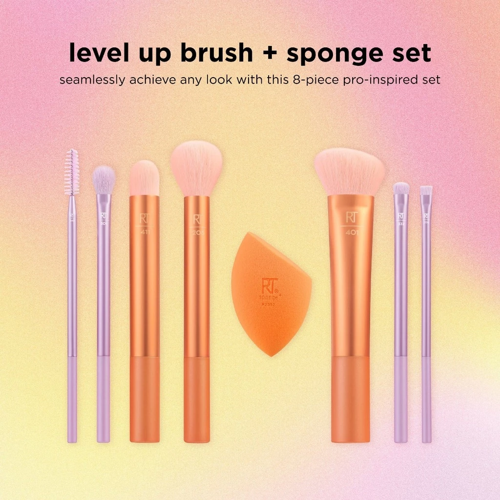 Bộ 7 cây cọ kèm mút RT Real Techniques Level Up Brush + Sponge Set mã loại 0089
