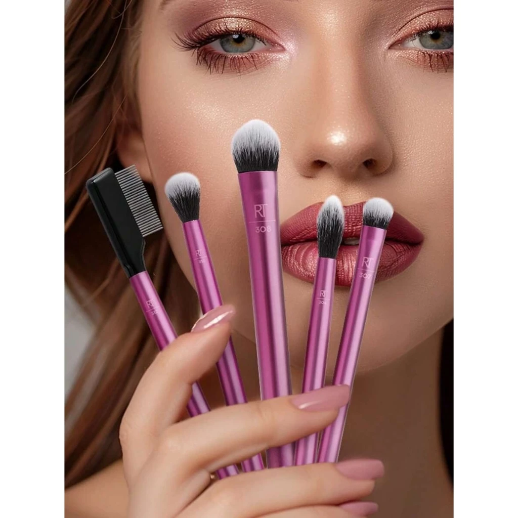 Bộ Cọ 5 Cây Dành Cho Mắt Có Ống Đựng RT REAL TECHNIQUES Enhanced Eye Brush Set 91534