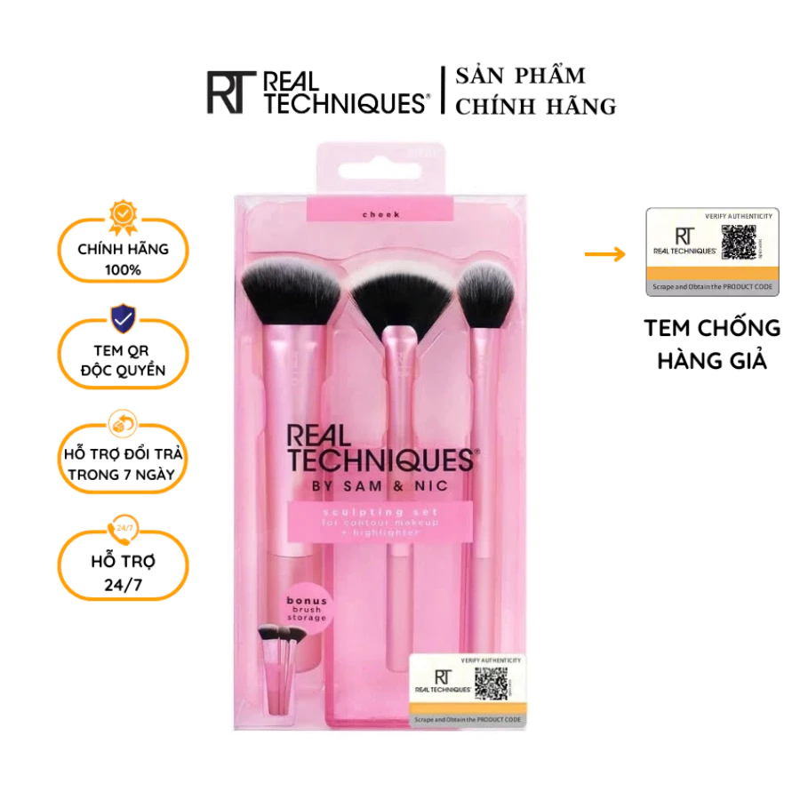 Bộ Cọ Tạo Khối Và Highlight RT Real Techniques Cruelty Free Sculpting Set 91561