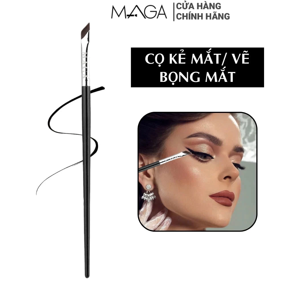 Cọ Kẻ Mắt Chuyên Nghiệp/ Đầu Cắt Vát Chính Xác/ Vẽ Mí MAGA Flat Eyeliner MA105