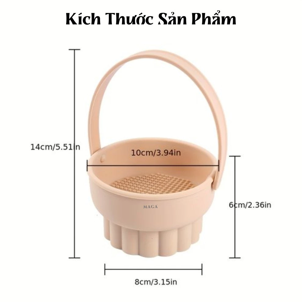 Bộ Dụng Cụ Vệ Sinh Cọ Trang Điểm Và Giặt Mút Trang Điểm Cao Cấp MAGA 3 in 1 Makeup Brush Cleaner Mat MA113
