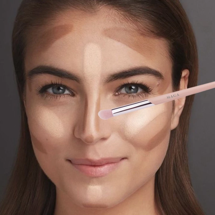 Cọ makeup khối mũi che khuyết điểm MAGA Pink Angled Shadow MA12