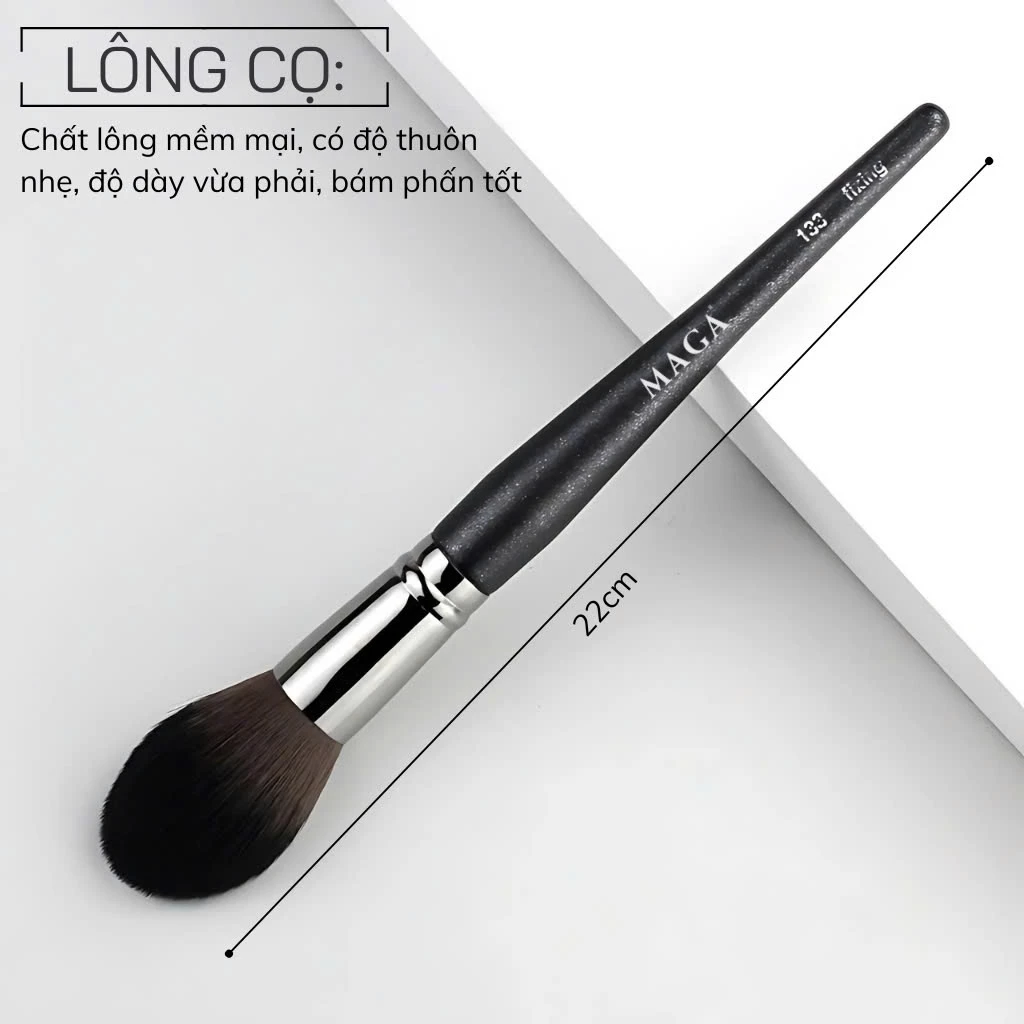 Cọ đánh phấn nén má hồng MAGA Powder and blush MA133 lông mềm bám phấn tốt