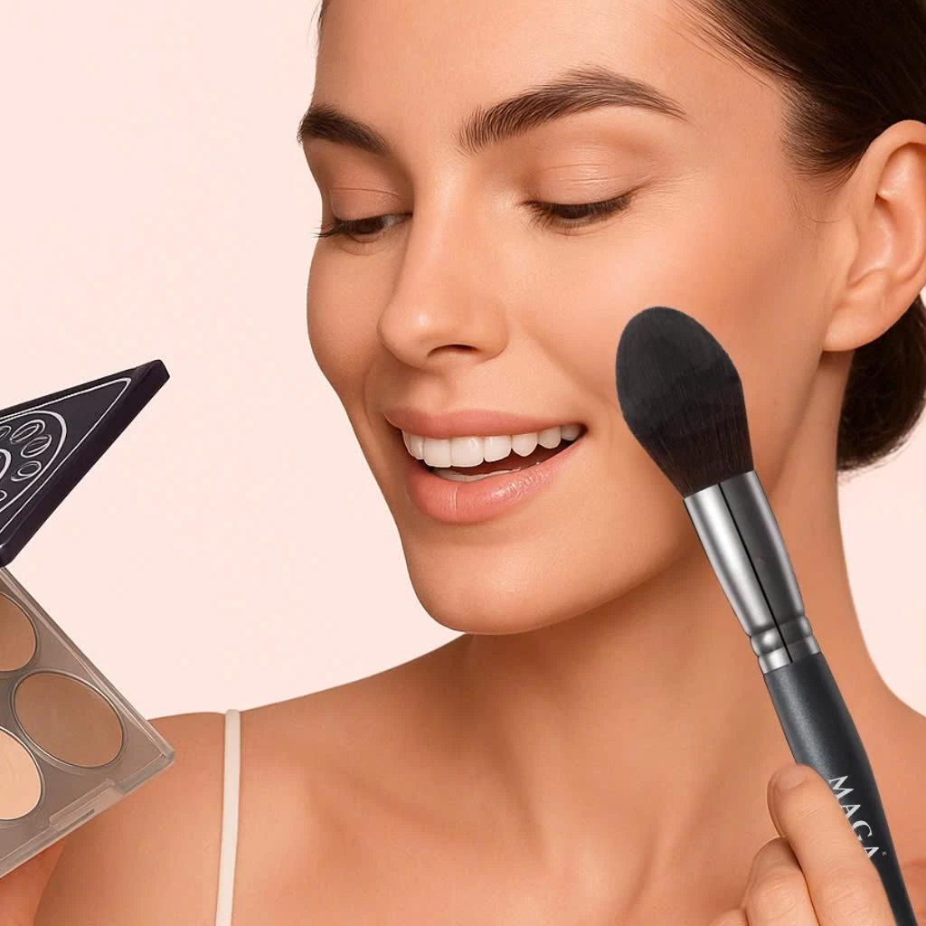 Cọ đánh phấn nén má hồng MAGA Powder and blush MA133 lông mềm bám phấn tốt