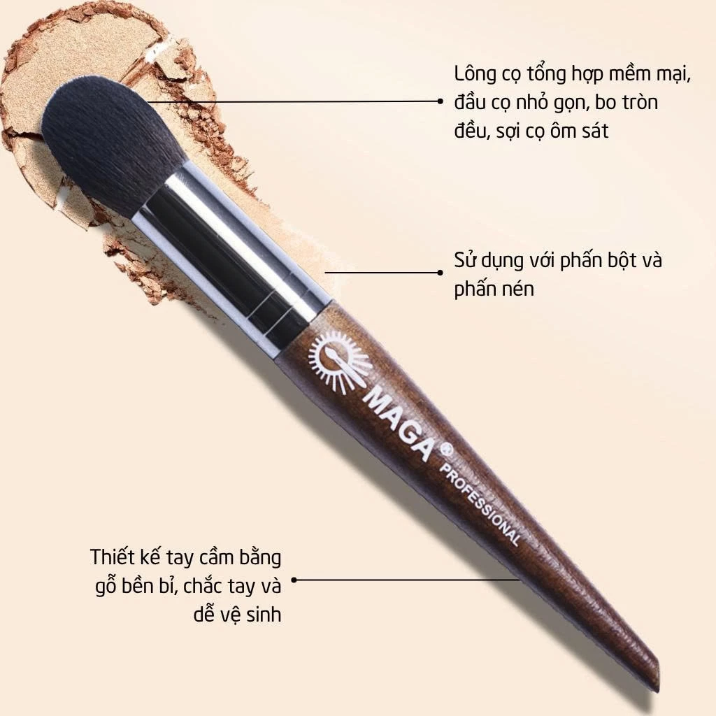 Cọ Tán Má Hồng Kem Highlight MAGA Hightlight Brush Cao Cấp 22 (Mã MA28)