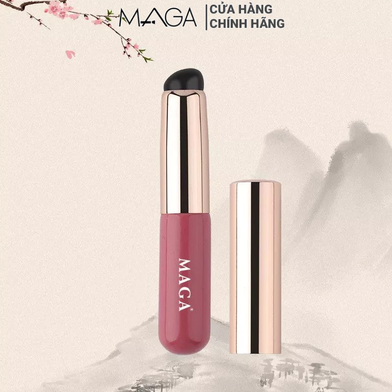 Cọ Tán Son Môi Có Nắp Silicone Dưỡng Xăm Môi Che Khuyết Điểm MAGA Silicone Lip Brush MA36 (Hồng)