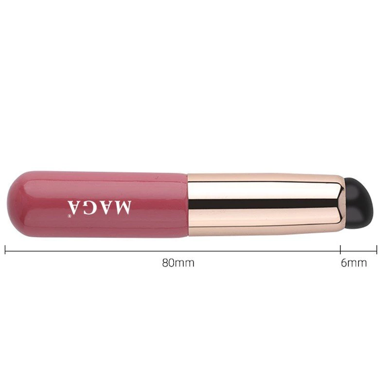 Cọ Tán Son Môi Có Nắp Silicone Dưỡng Xăm Môi Che Khuyết Điểm MAGA Silicone Lip Brush MA36 (Hồng)