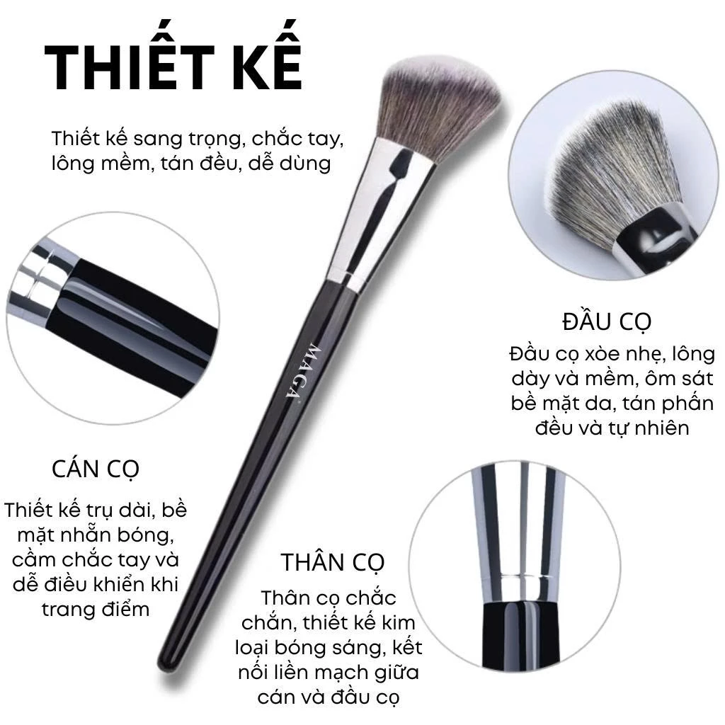 Cọ Má Hồng Và Tạo Khối Đầu Xéo MAGA Angled Contour Brush MA49