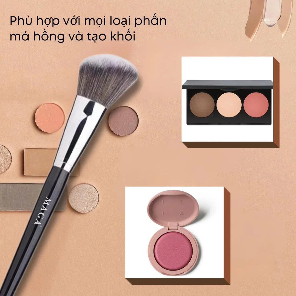 Cọ Má Hồng Và Tạo Khối Đầu Xéo MAGA Angled Contour Brush MA49