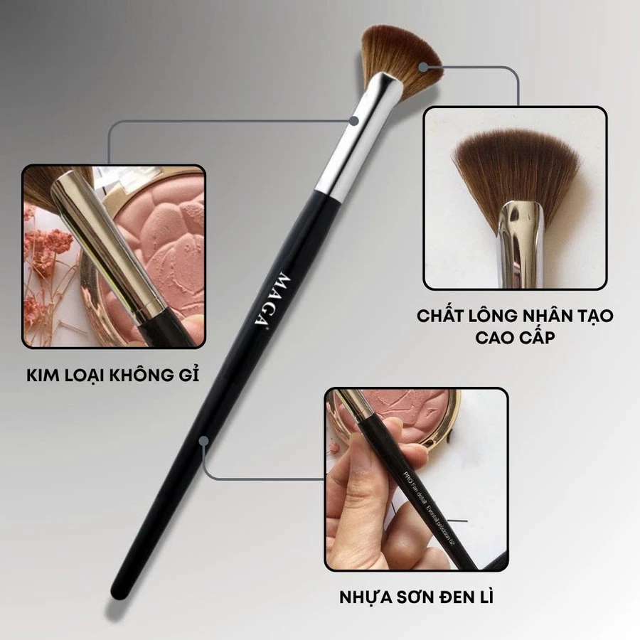 Cọ quạt tán highlight khối mũi cho chuyên nghiệp MAGA Fan Shaped Nose Contour MA62