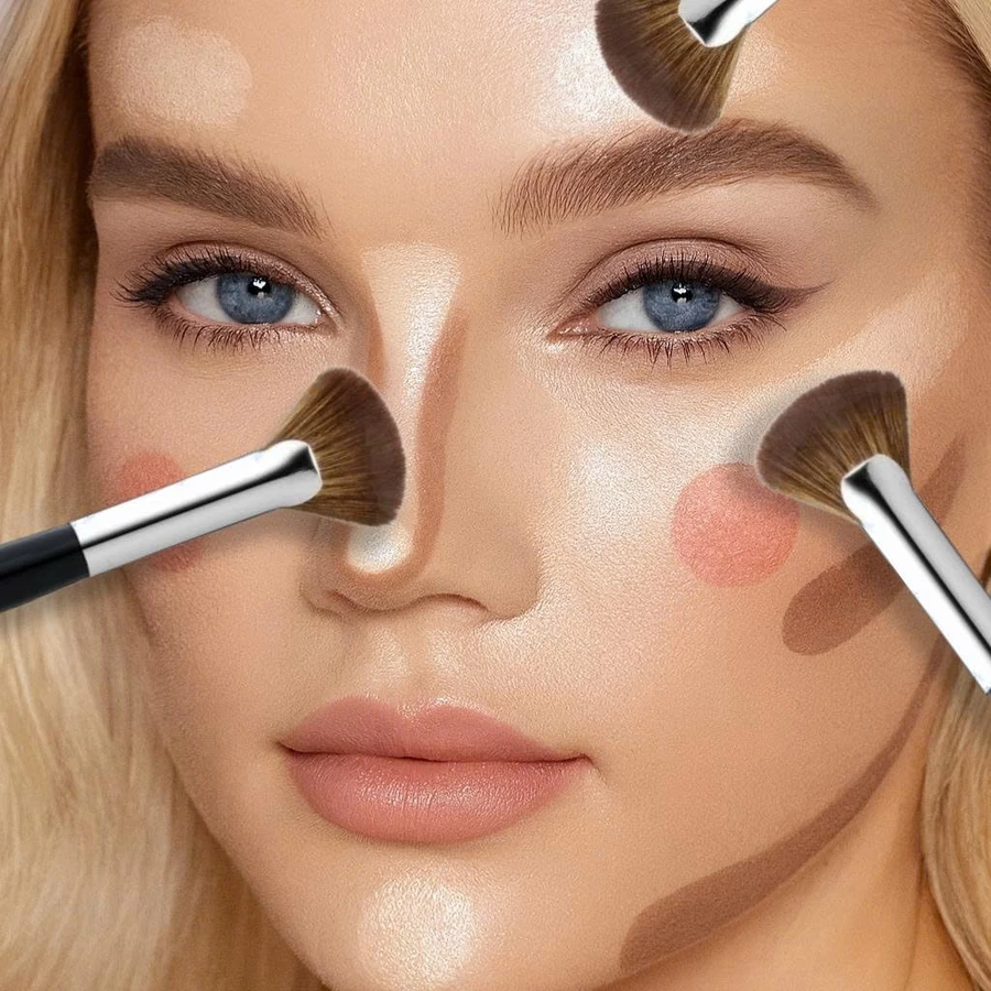 Cọ quạt tán highlight khối mũi cho chuyên nghiệp MAGA Fan Shaped Nose Contour MA62