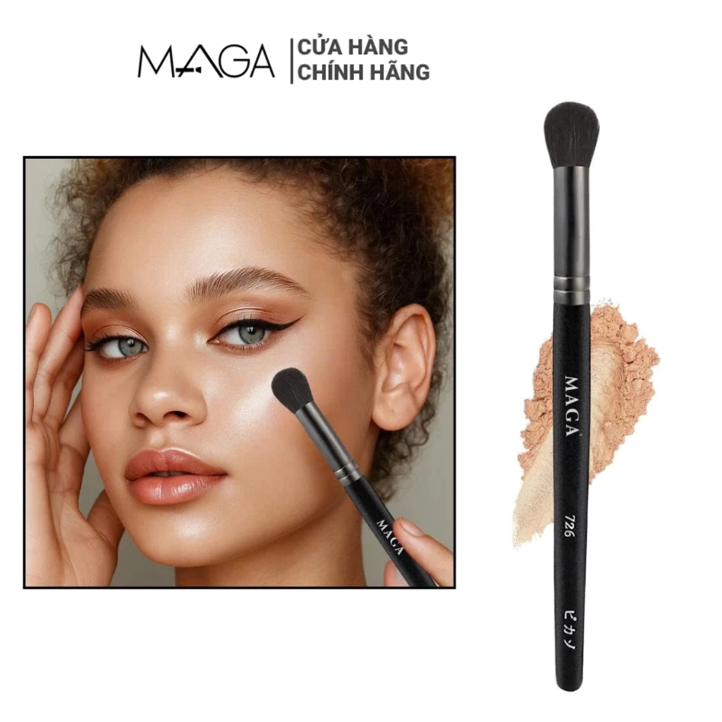Cọ trang điểm đánh highlight khối mũi đầu tròn MAGA Hightlight Brush MA726