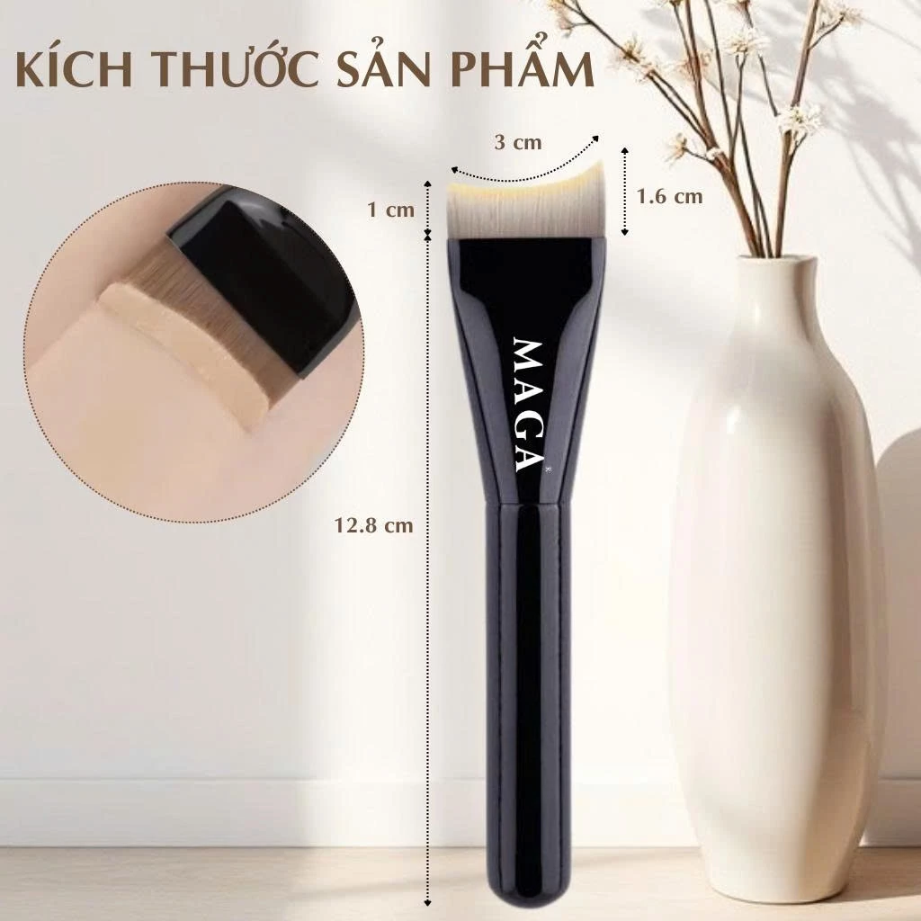Cọ Dẹt Dàn Nền Đánh Lót Đánh Kem Nền Dạng Lỏng Siêu Bóng Da Và Mỏng Nhẹ MAGA Foundation Brush MA801