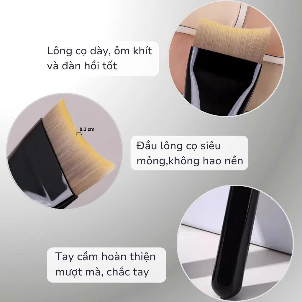 Cọ Dẹt Dàn Nền Đánh Lót Đánh Kem Nền Dạng Lỏng Siêu Bóng Da Và Mỏng Nhẹ MAGA Foundation Brush MA801