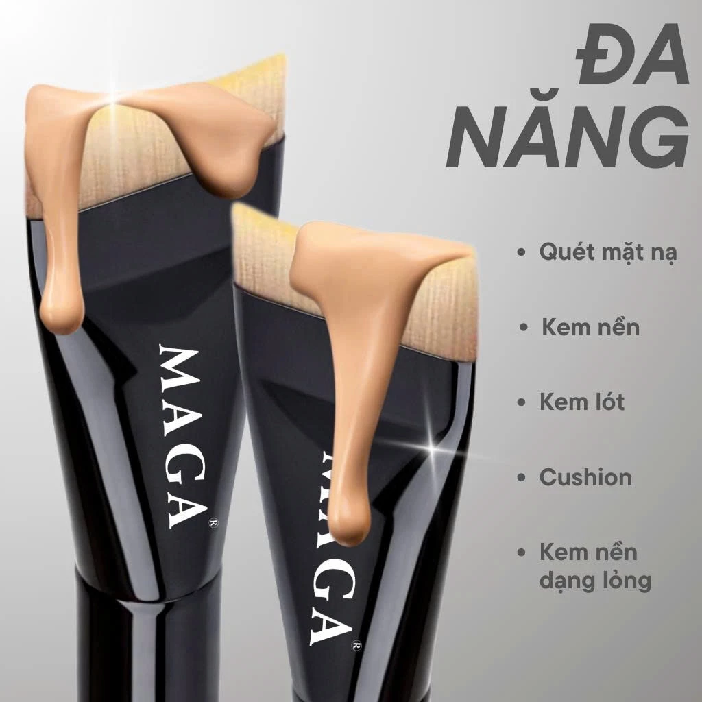 Cọ Dẹt Dàn Nền Đánh Lót Đánh Kem Nền Dạng Lỏng Siêu Bóng Da Và Mỏng Nhẹ MAGA Foundation Brush MA801