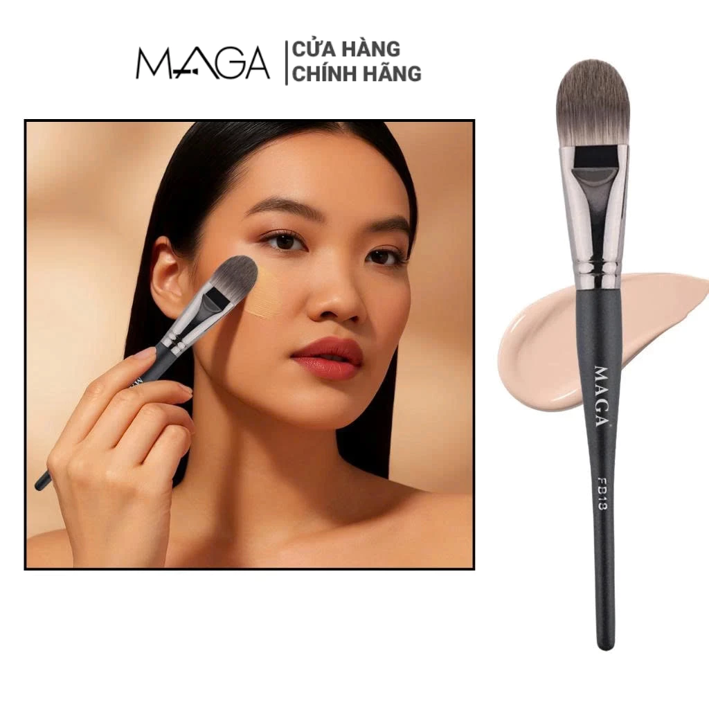 Cọ tán kem nền đầu dẹp cao cấp MAGA Foundation MAFB18 tán kem lót chống nắng