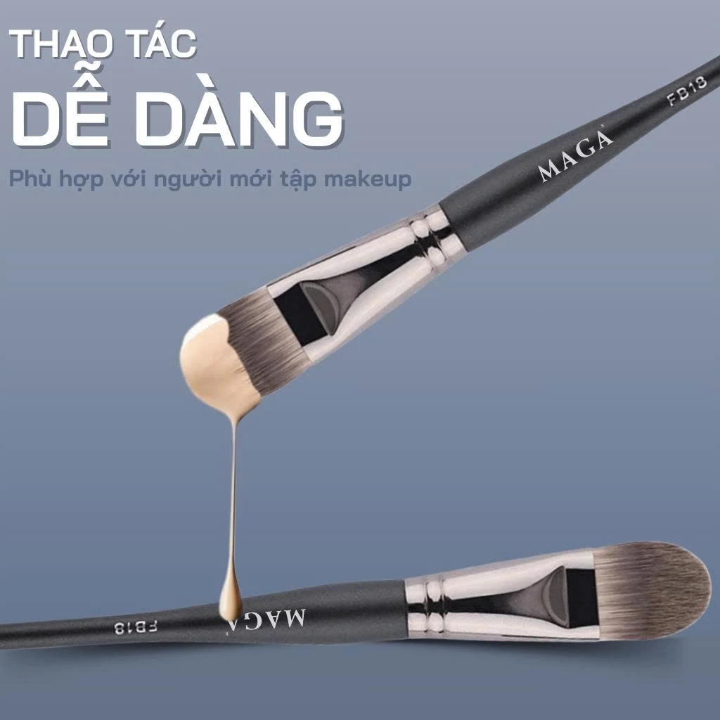 Cọ tán kem nền đầu dẹp cao cấp MAGA Foundation MAFB18 tán kem lót chống nắng