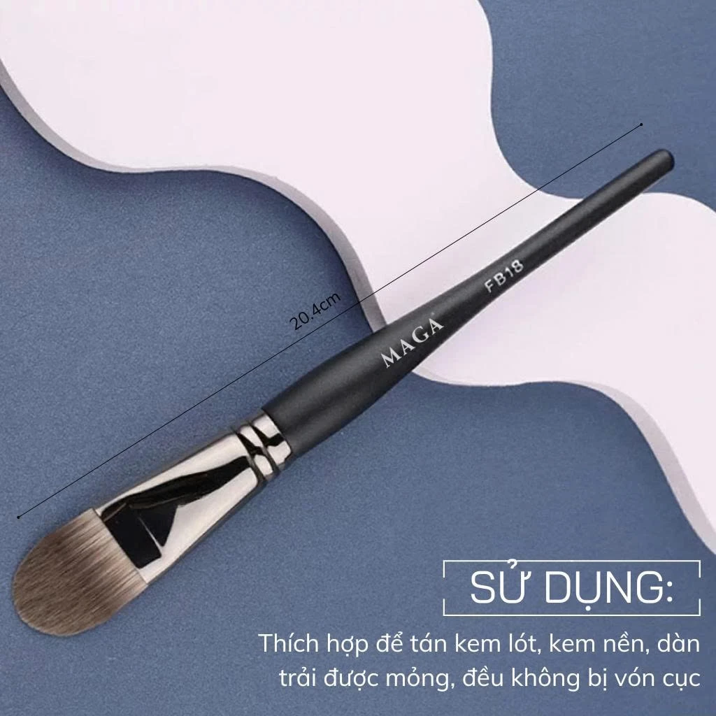 Cọ tán kem nền đầu dẹp cao cấp MAGA Foundation MAFB18 tán kem lót chống nắng