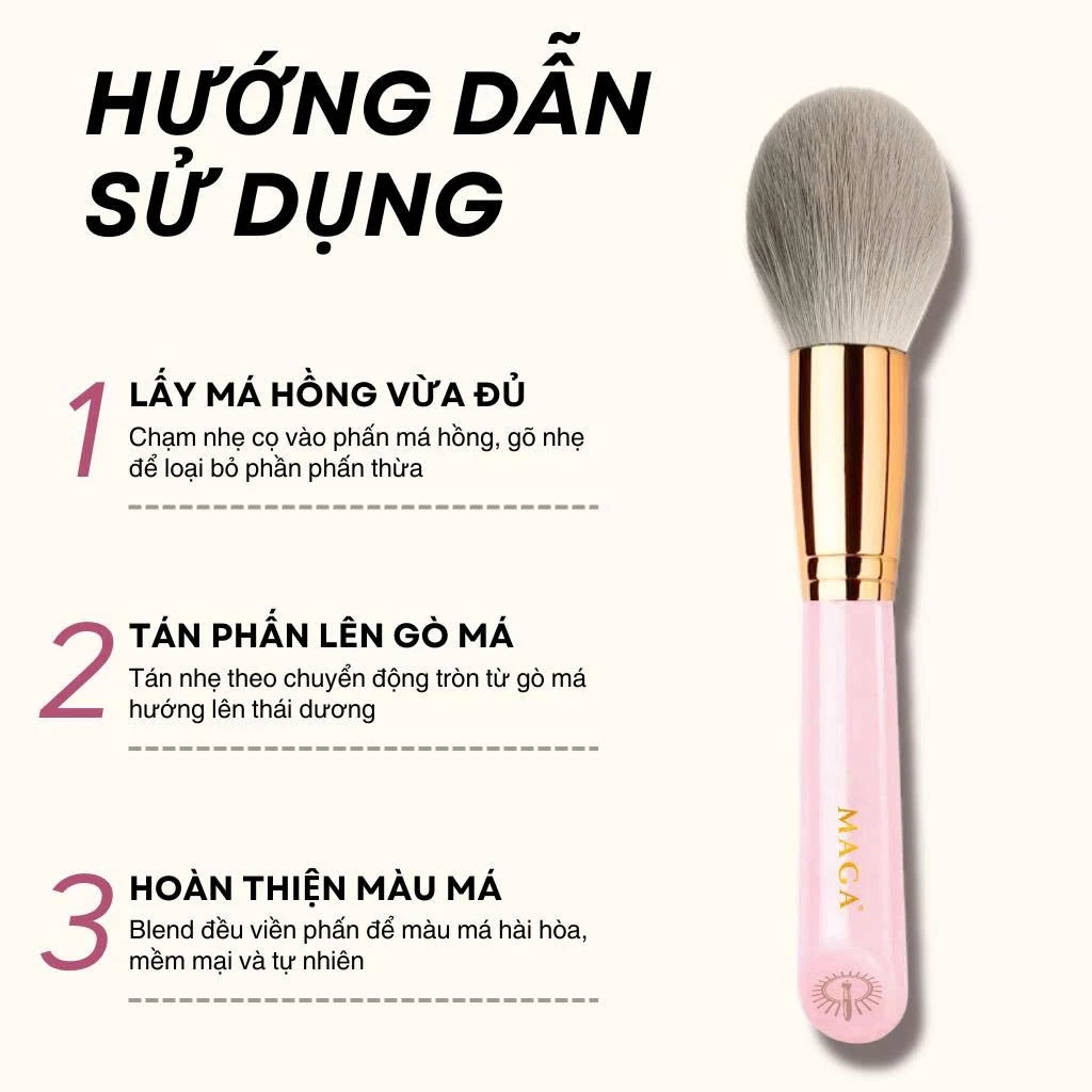 Cọ Má Hồng Màu Hồng Dễ Thương Cao Cấp MAGA Blusher MAGA103 Phiên Bản Mới