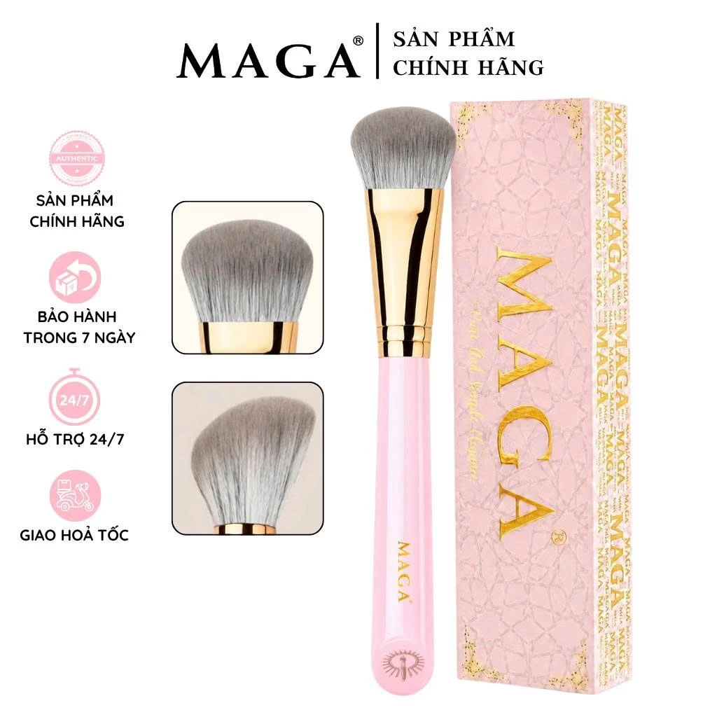 Cọ Trang Điểm Má Hồng Kem - Tán Nền - Tạo Khối MAGA Slope Blusher MAGA106