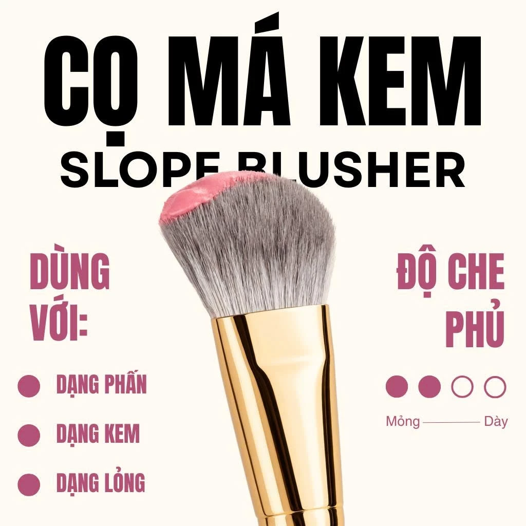 Cọ Trang Điểm Má Hồng Kem - Tán Nền - Tạo Khối MAGA Slope Blusher MAGA106
