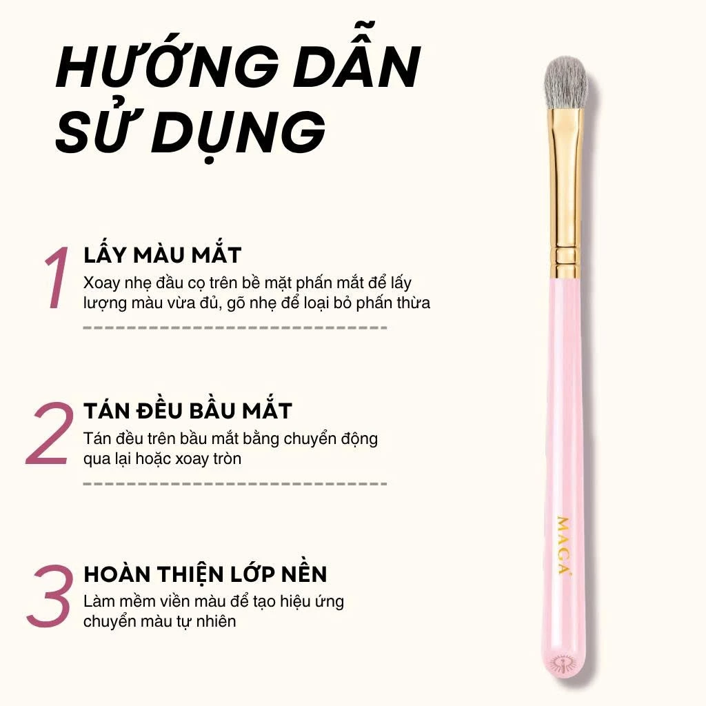 Cọ Tán Màu Mắt Lớn MAGA Large Eye Shadow MAGA108 Lông Mềm Bám Phấn Tốt
