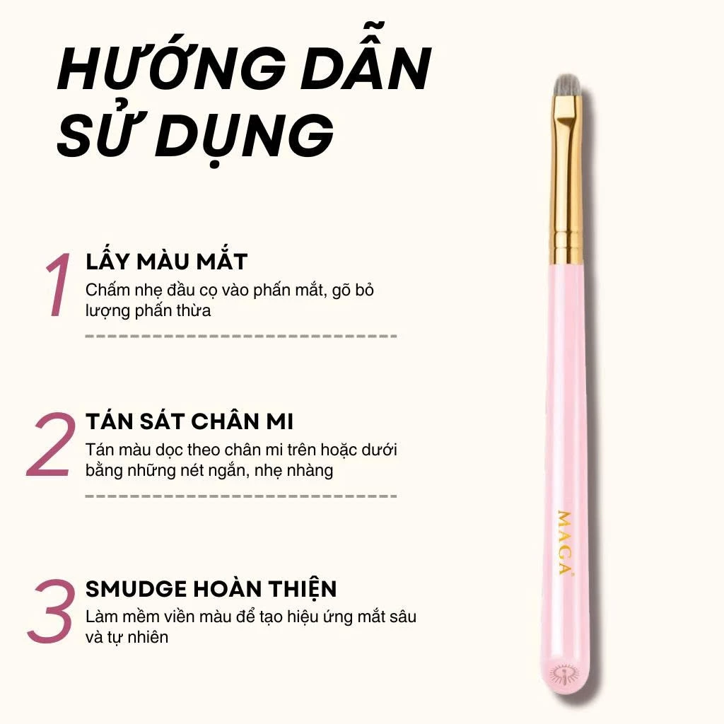 Cọ makeup mí dưới tán bầu mắt MAGA Small Smudge Brush MAGA117