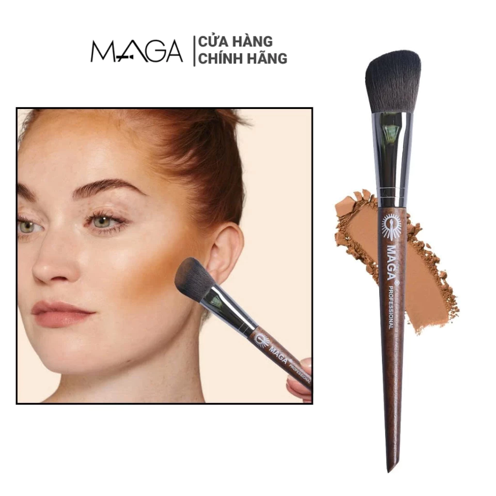 Cọ trang điểm tạo khối tán má hồng kem cao cấp MAGA Angled Contour MAK06