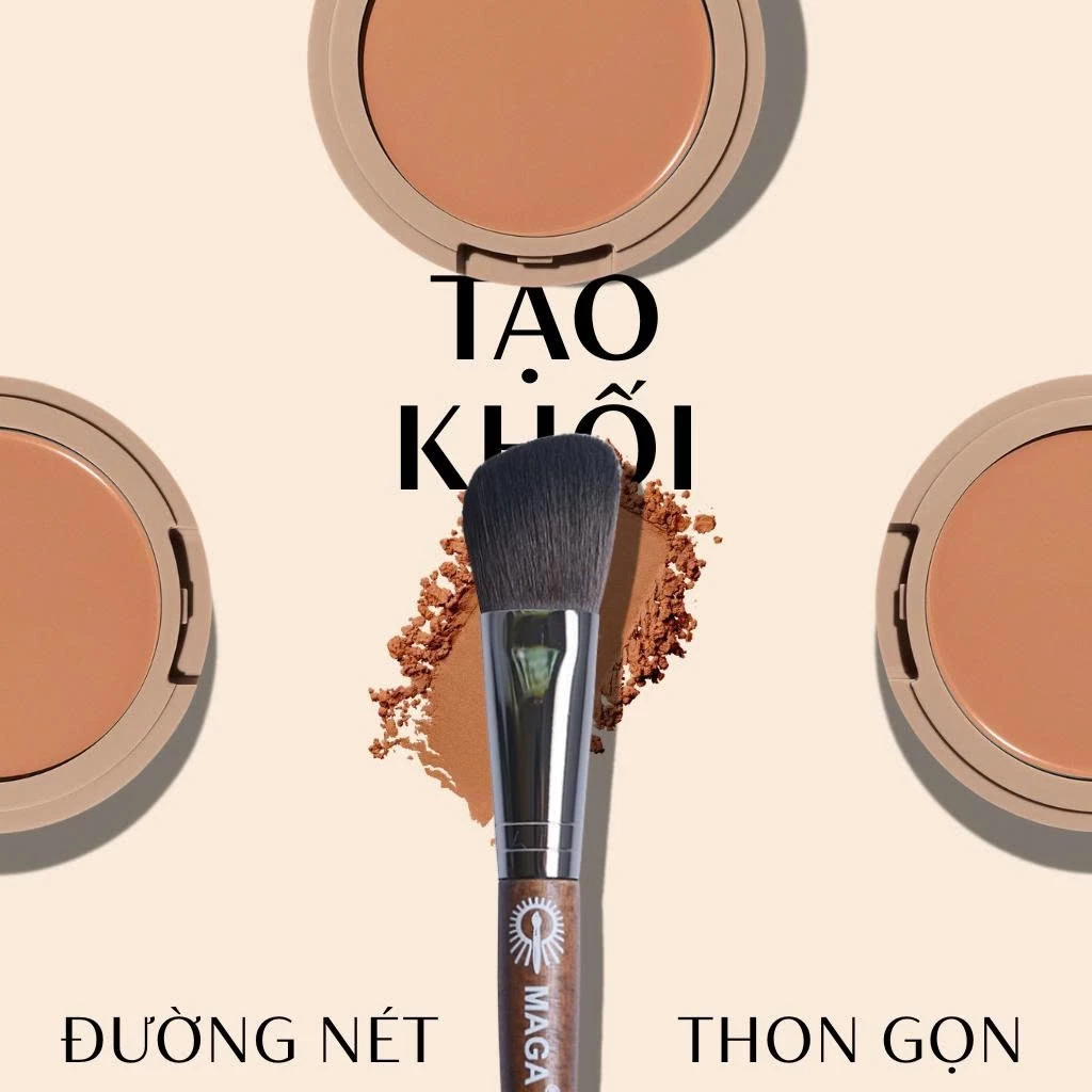 Cọ trang điểm tạo khối tán má hồng kem cao cấp MAGA Angled Contour MAK06
