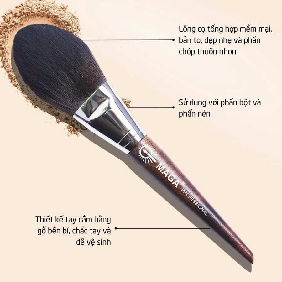 Cọ Phủ Phấn Nén Phấn bột MAGA Powder Brush MAP05