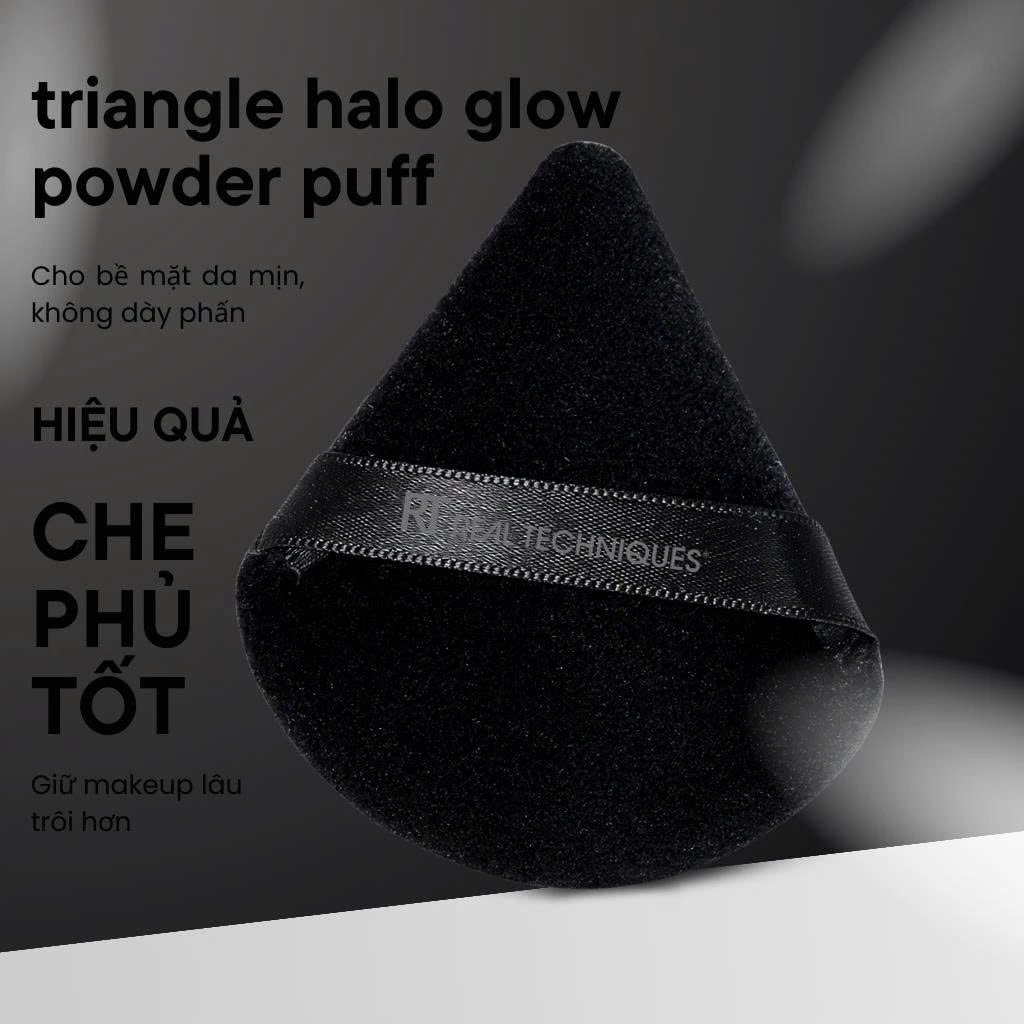 Bông Mút Tán Phấn Phủ Má Kem Tam Giác Hai Mặt RT Real Techniques Triangle Halo Glow Powder Puff RT006