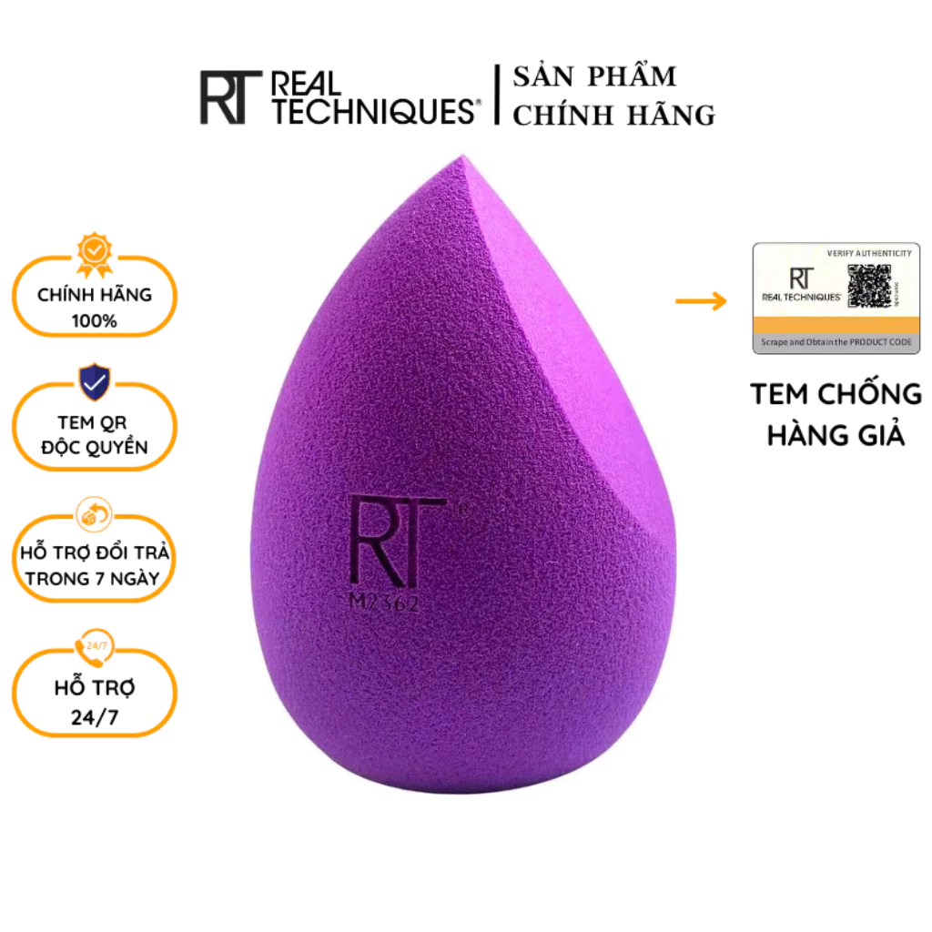 Mút Tán Nền RT REAL TECHNIQUES Miracle Flat Edge Sponge RT008