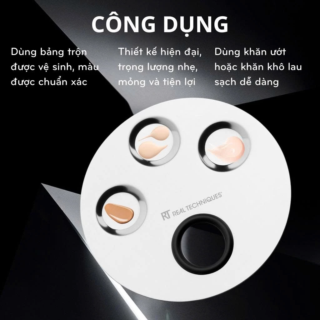 Bộ bảng trộn nền có ô inox RT Real Techniques kiểu dáng siêu sang trọng nhẹ nhàng tinh tế RTB005