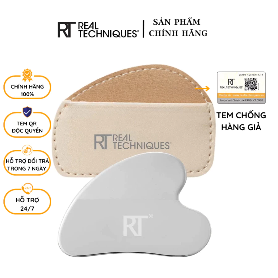 Thanh trải nền trái tim RT Real Techniques Silver Curved Makeup Spatula RTB007