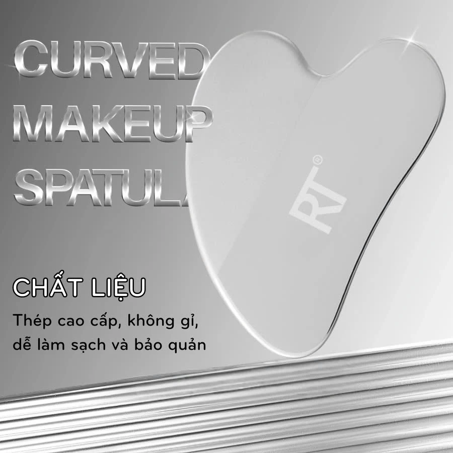 Thanh trải nền trái tim RT Real Techniques Silver Curved Makeup Spatula RTB007