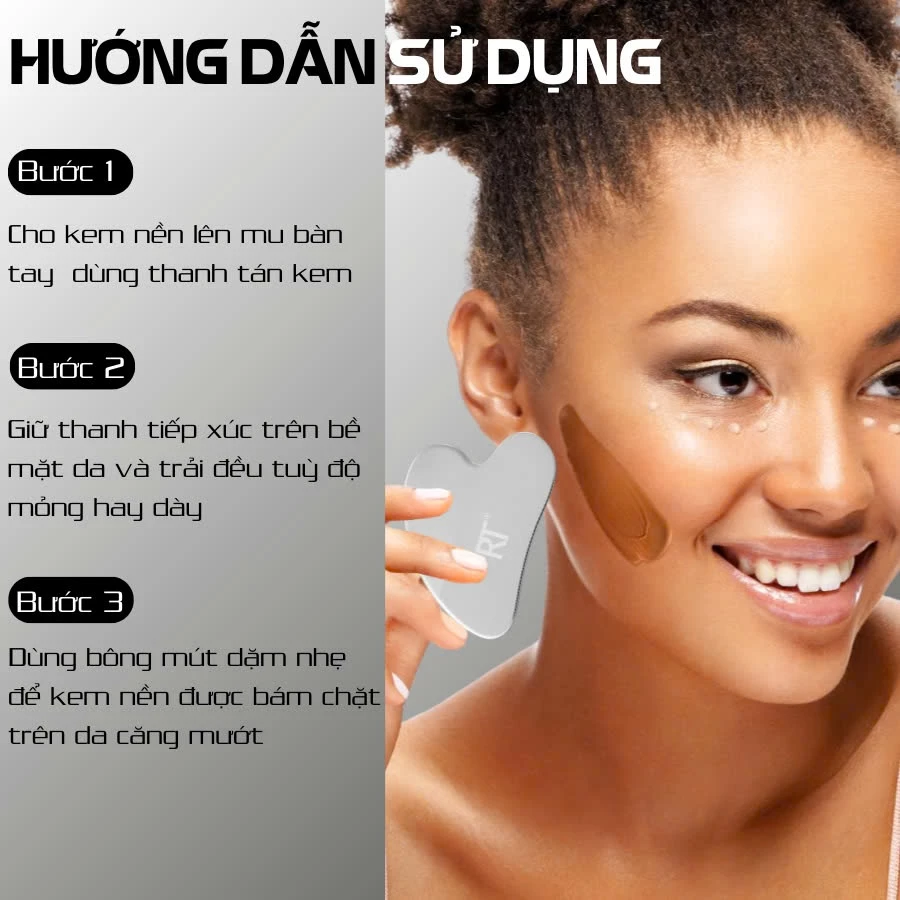 Thanh trải nền trái tim RT Real Techniques Silver Curved Makeup Spatula RTB007