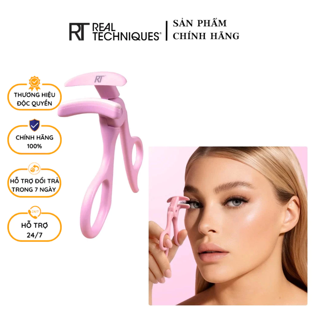 Kẹp bấm mi hồng thế hệ mới RT Real Techniques Partial Eyelash Curler Size S RTBM008