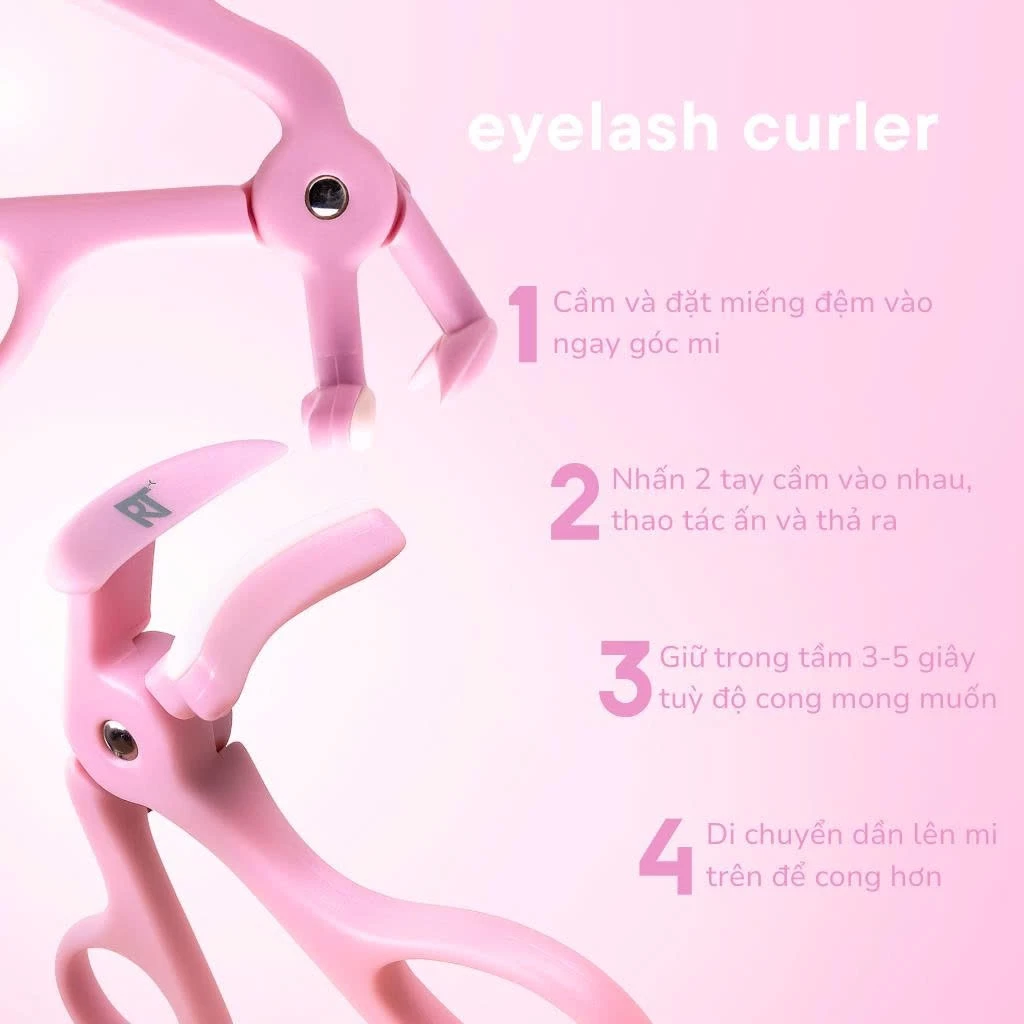 Kẹp bấm mi hồng thế hệ mới RT Real Techniques Partial Eyelash Curler Size S RTBM008