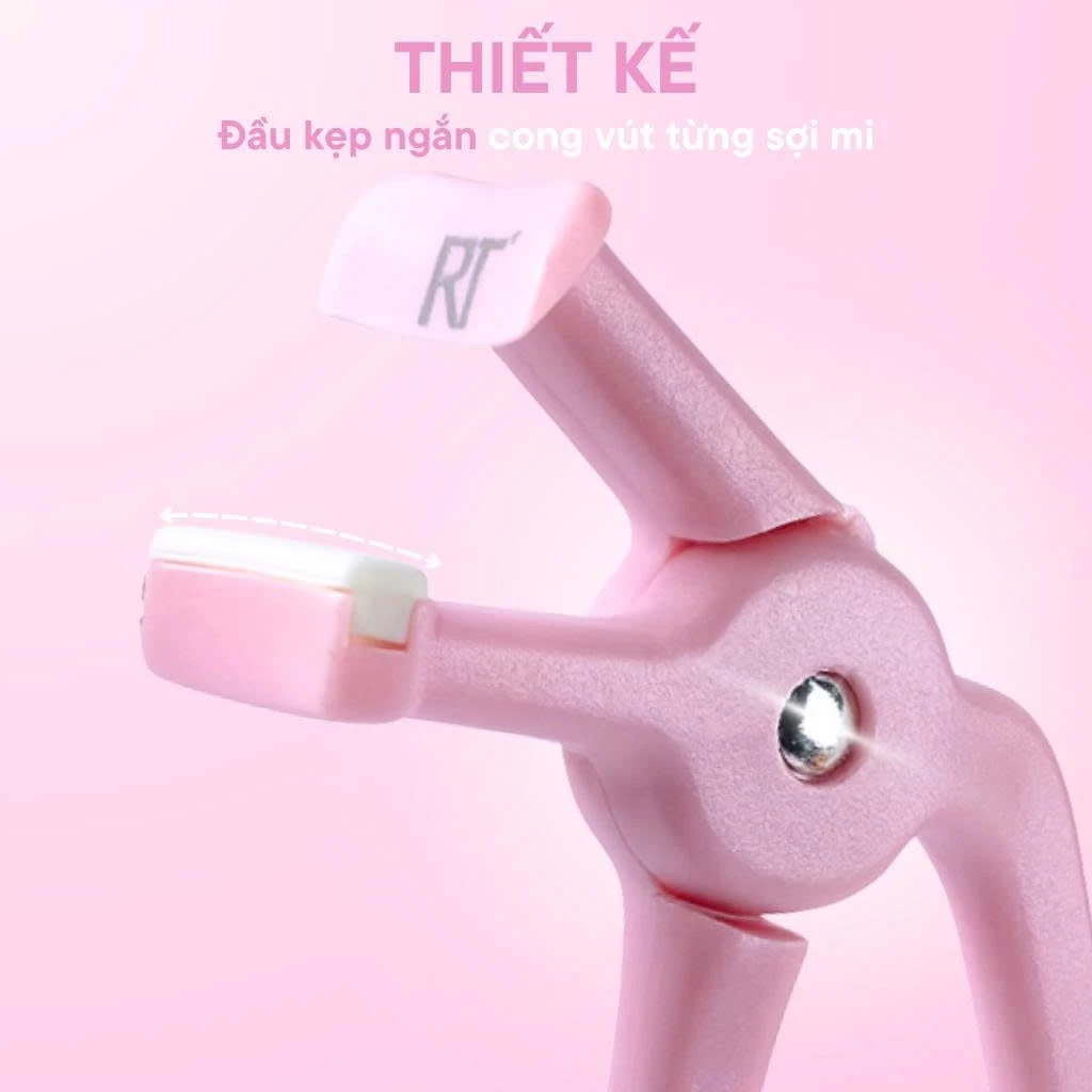 Kẹp bấm mi góc hồng chất liệu nhựa cao cấp RT Real Techniques Partial Eyelash Curler Size L dễ dàng kẹp mi cong RTBM009