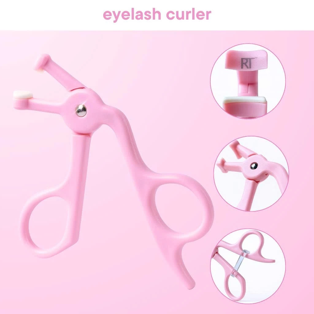 Kẹp bấm mi góc hồng chất liệu nhựa cao cấp RT Real Techniques Partial Eyelash Curler Size L dễ dàng kẹp mi cong RTBM009