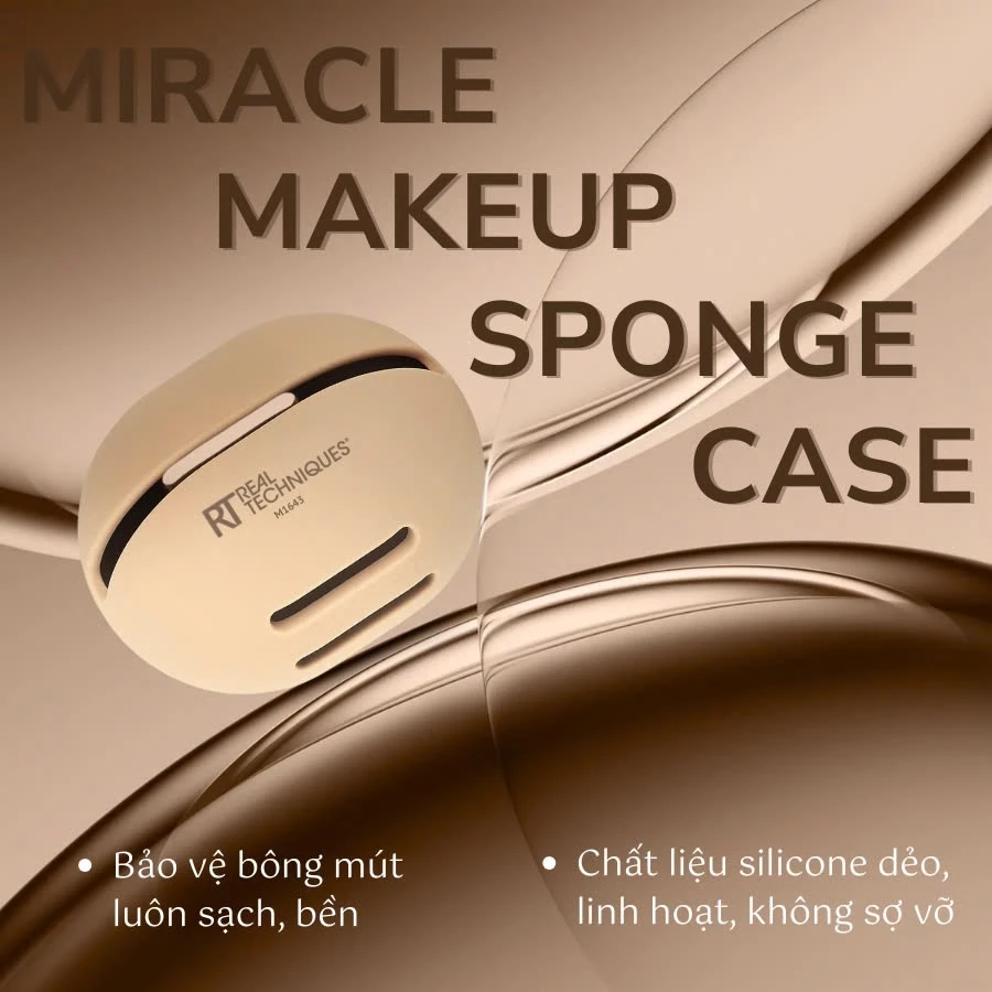 Hộp đựng mút và bảo vệ mút RT Real Techniques Makeup Holder Powder Puff Storage cực yêu RTH001