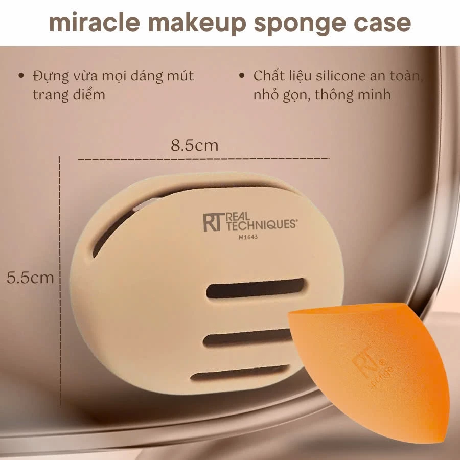 Hộp đựng mút và bảo vệ mút RT Real Techniques Makeup Holder Powder Puff Storage cực yêu RTH001