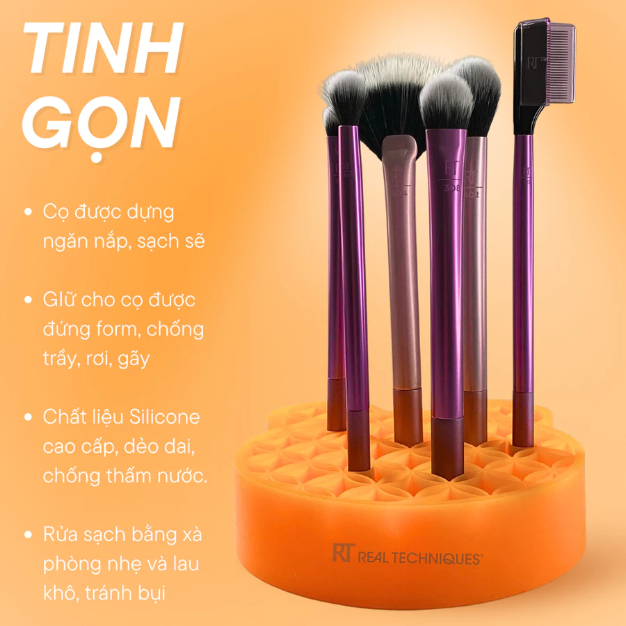 Giá Dựng Cọ Trang Điểm Và Phơi Cọ RT Real Techniques Silicone Makeup Brush Holder RTK001