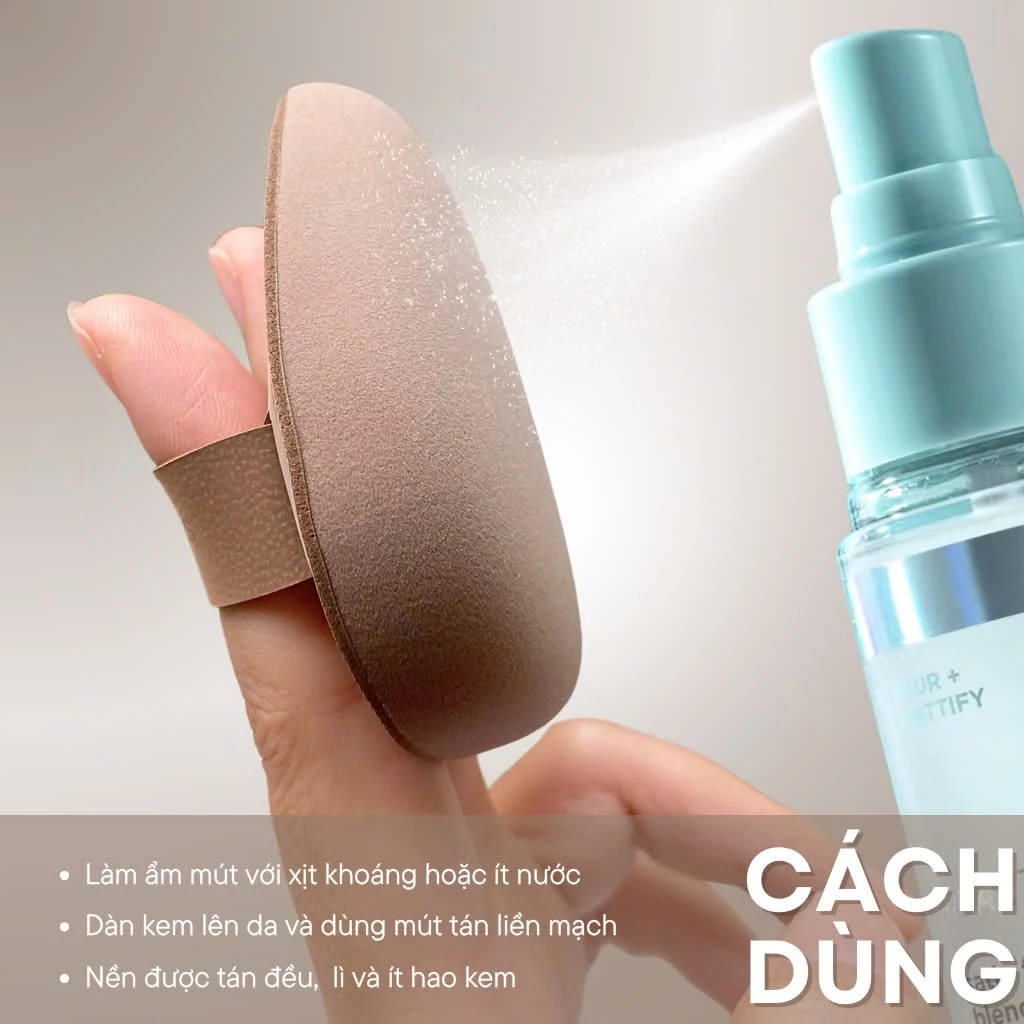 Bông mút tán nền chuyên nghiệp RT Real Techniques Velvet Glow Puff RTMU01 mút trang điểm cao cấp cho lớp nền hoàn hảo