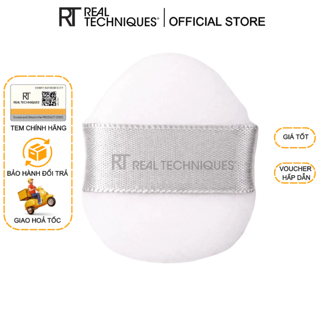 Mút đen nhỏ phủ phấn/má hồng màu đen RT Real Techniques Mini Powder Finger Puff RTMU04
