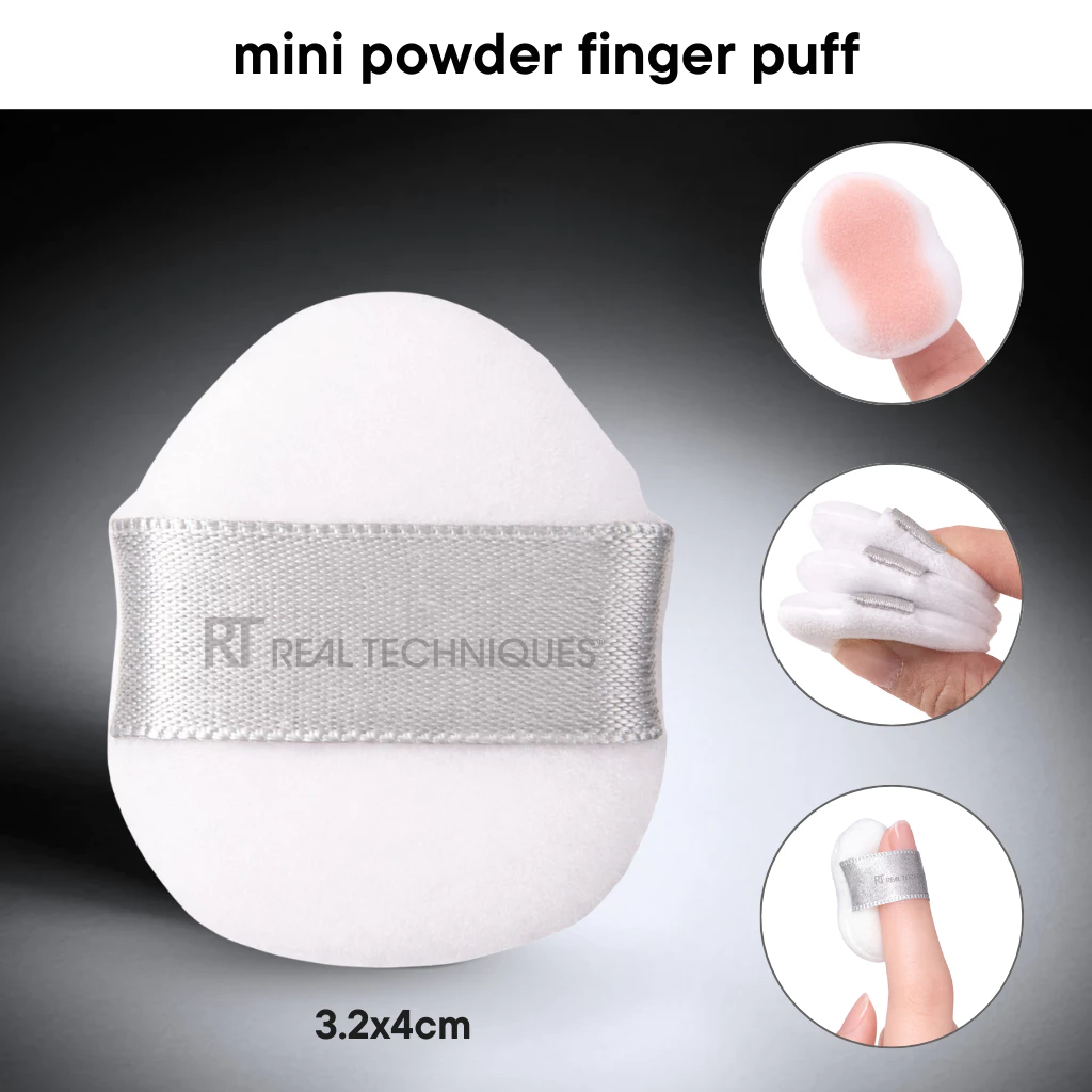Mút đen nhỏ phủ phấn/má hồng màu đen RT Real Techniques Mini Powder Finger Puff RTMU04