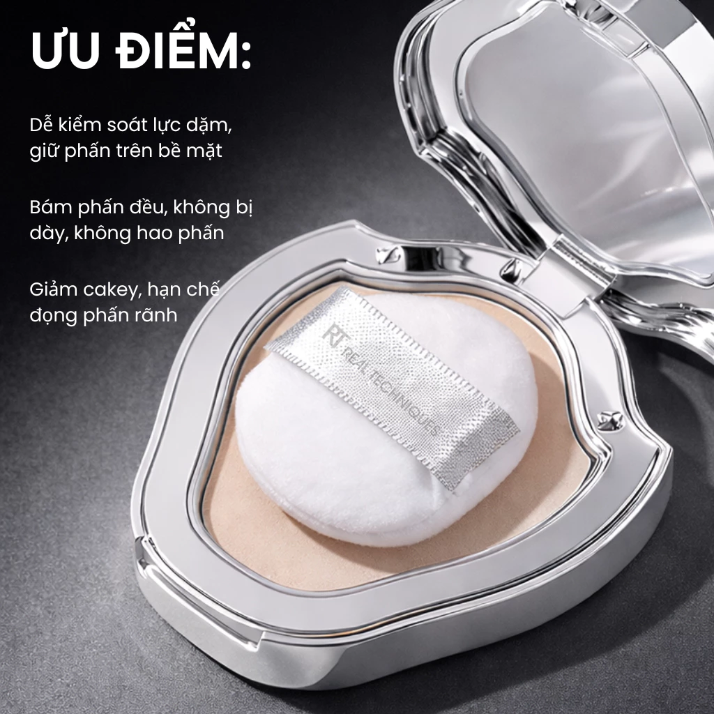 Mút đen nhỏ phủ phấn/má hồng màu đen RT Real Techniques Mini Powder Finger Puff RTMU04