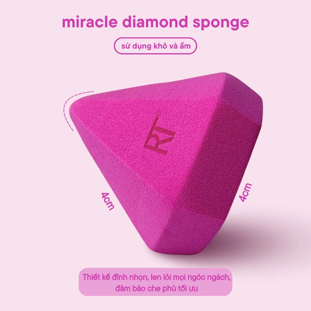 Mút Tán Nền Cao Cấp Nhiều Góc Cạnh RT Real Techniques Foundation Blender Makeup Sponge RTMU06