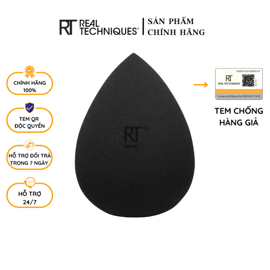 Mút Trang Điểm Che Khuyết Điểm Tán Nền Tạo Khối RT Real Techniques Miracle Complexion Size M RTMU09