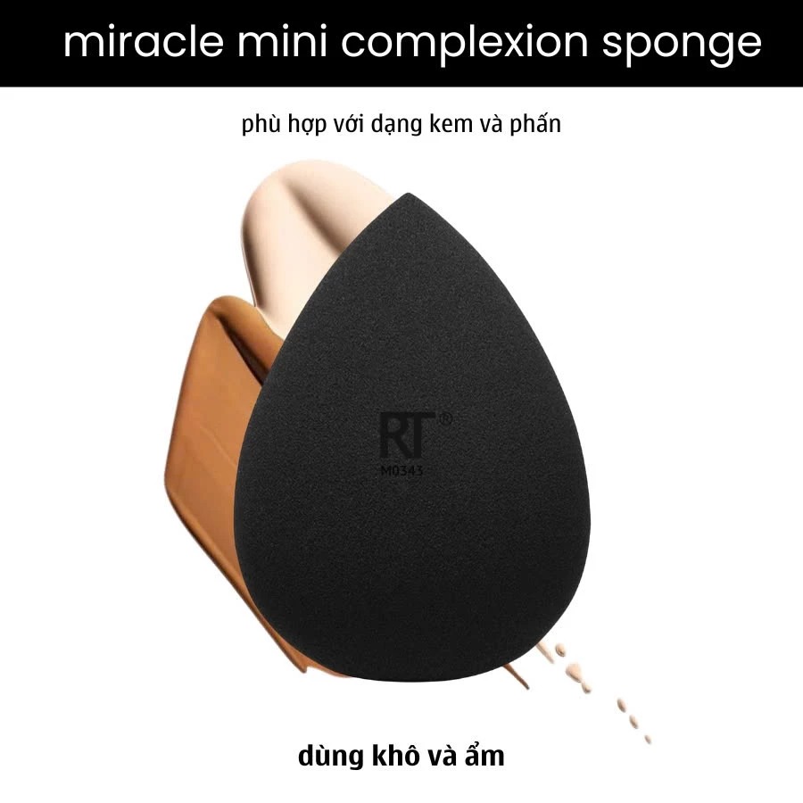 Mút Trang Điểm Che Khuyết Điểm Tán Nền Tạo Khối RT Real Techniques Miracle Complexion Size M RTMU09